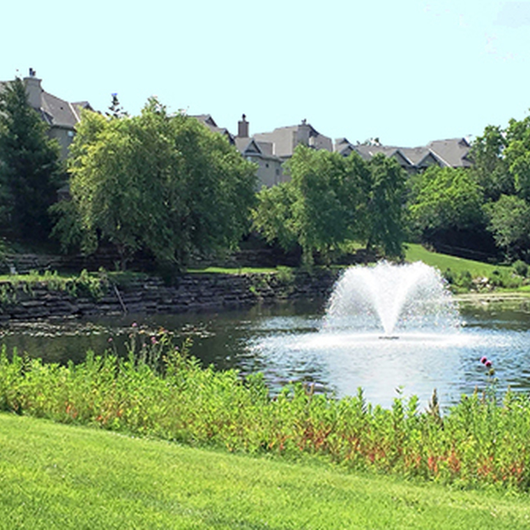 Lake and wooded views are plentiful at The Crossings Apartments and townhomes