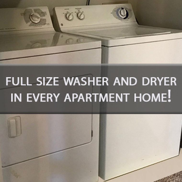 Full size washer & dryer in your apartment home!